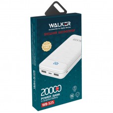 Внешний аккумулятор Power Bank Walker WB-525, 20000 mAh, Li-Pol, 2.1A вх/вых, USBx2, microUSB,Type-C, пластик, черное