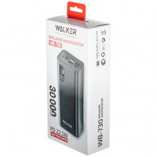 Внешний аккумулятор Power Bank Walker WB-730, 30000 mAh, 3A вх/вых, USBx4, microUSB, Type-C, QC 3.0+PD, черное