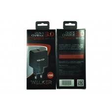 СЗУ WALKER WH-25, 2.4А, 12Вт, USBx1, быстрая зарядка QC 3.0, черное
