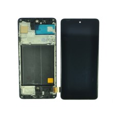 Дисплей (LCD) для Samsung SM-A515F Galaxy A51+Touchscreen black в рамке OLED full size (полноразмерная матрица)