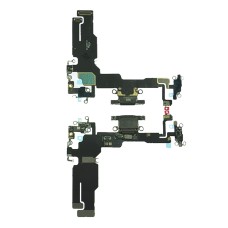Шлейф для iPhone 15 с разъемом заряд black (все компоненты) AAA