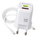 СЗУ WALKER WH-71 GaN, 2в1, 3А, 33Вт, USB/Type-C, поддержка QC/PD + кабель Type-C-Type-C, белое
