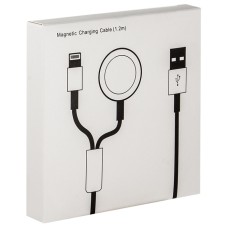 Беспроводное зарядное устройство для Apple Watch 2в1 с кабелем Lightning с проводом USB