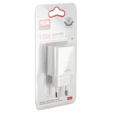 СЗУ XO-L103, 3А, 18Вт, USBx1, быстрая зарядка QC 3.0, блочок, белое