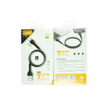 Кабель USB для iPhone Lightning LDNIO LS481 светящийся 7 цветов