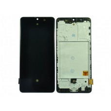 Дисплей (LCD) для Samsung SM-A415F Galaxy A41+Touchscreen black в рамке OLED full size (полноразмерная матрица)