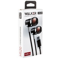 Стереонаушники WALKER H520, TYPE-C, микрофон, кнопка ответа, черные Стереонаушники WALKER H520, TYPE-C, микрофон, кнопка ответа, черные