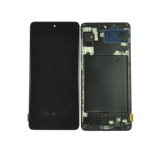 Дисплей для Samsung SM-A715F Galaxy A71+Тачскрин черный в рамке OLED  (полноразмерная матрица)
