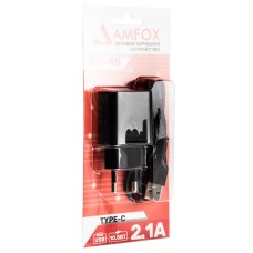 Сетевое зарядное устройство AMFOX AH-45, 2.1A, 10,5Вт, USBx1, блочок Сетевое зарядное устройство AMFOX AH-45, 2.1A, 10,5Вт, USBx1, блочок