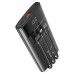 Внешний аккумулятор Power Bank Walker WB-615, 10000  мАч, Li-Pol, 3A, 22.5Вт, QC+PD, с 3 встроенными кабелями, черный