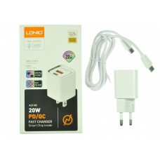 Сетевое зарядное устройство USB LDNIO A2318C 20W PD USB-C:5V-3A,9V-2.2A,12V-1.67A(20W) USB-A:5V-3A,9V-2A,12V-1.5A(18W) с кабелем Type C-Type C PD Сетевое зарядное устройство USB LDNIO A2318C 20W PD USB-C:5V-3A,9V-2.2A,12V-1.67A(20W) USB-A:5V-3A,9V-2A,12V-1.5A(18W) с кабелем Type C-Type C PD