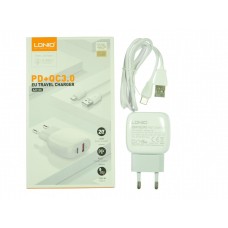 Сетевое зарядное устройство USB LDNIO A2313C PD USB-C:5V-3A,9V-2,22A,12V-1,67A 20W USB-A:5V-3A,9V-2A,12V-1,5A 20W с кабелем Type C Сетевое зарядное устройство USB LDNIO A2313C PD USB-C:5V-3A,9V-2,22A,12V-1,67A 20W USB-A:5V-3A,9V-2A,12V-1,5A 20W с кабелем Type C