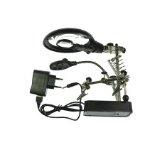 Держатель плат с лупой и подставкой для паяльника+блок питания+дополнительная лупа (третья рука) TE-800/TE-801