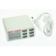 Зарядная станция WLX-899 (6000 мАч) на 6 USB с дисплеем USB 5V 2.4A Зарядная станция WLX-899 (6000 мАч) на 6 USB с дисплеем USB 5V 2.4A