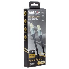 Кабель Type C-Type C Walker C950 PD 60W 1M плетеный черный