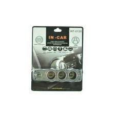 Разветвитель прикуривателя 12/24 (на 3 вых.+USB) WF-0120 Разветвитель прикуривателя 12/24 (на 3 вых.+USB) WF-0120