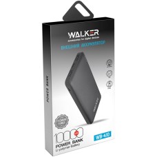 Внешний аккумулятор Power Bank Walker WB-410, 10000 мАч, Li-Pol, 2.4A, 2 USB черный Внешний аккумулятор Power Bank Walker WB-410, 10000 мАч, Li-Pol, 2.4A, 2 USB черный
