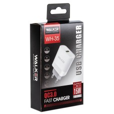 Сетевое зарядное устройство WALKER WH-35, 2.4А, 15Вт, USBx1, быстрая зарядка QC 3.0 Сетевое зарядное устройство WALKER WH-35, 2.4А, 15Вт, USBx1, быстрая зарядка QC 3.0