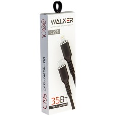 Кабель Type C-Lightning Walker C795 PD 35W 1M силиконовый черный