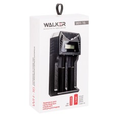 ЗУ WALKER WH-16 для аккумуляторных батареек (3.7В, 1.2В)(Li-ion, Ni-Cd, Ni-MH) для 2 АКБ, черное
