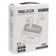 Наушники TWS WALKER WTS-39, шумопод. ENC, независ. работа наушников, белые