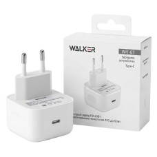 Сетевое зарядное устройство WALKER WH-63, 4.5А, 40Вт (динамич. до 60Вт), Type-C, поддержка AVS/PPS/PD, белое Сетевое зарядное устройство WALKER WH-63, 4.5А, 40Вт (динамич. до 60Вт), Type-C, поддержка AVS/PPS/PD, белое