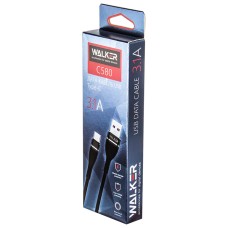 Кабель USB Type-C WALKER C580, 3.1А, поддержка QC, черный Кабель USB Type-C WALKER C580, 3.1А, поддержка QC, черный
