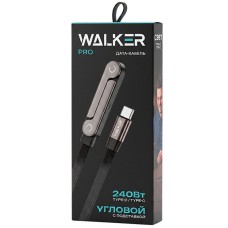 Кабель Type C-Type C Walker C987, Type-C-Type-C, 240W, (1, 5 м), поддержка PD, c подставкой, нейлон, черный Кабель Type C-Type C Walker C987, Type-C-Type-C, 240W, (1, 5 м), поддержка PD, c подставкой, нейлон, черный