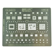 Трафарет BGA IC Amaoe 0,12mm U-QSD11 QLN5030/PM8550VE/QDM4303/WCN3988/QET7100/8550VS/RF322/WCD9370/58080/77042/WCN7851/BGA200/BGA153/SDR753/77048E/RAM496/SM8550/SM8650/SM6450/PM7250B/PM6450/PM6150C/PM8550BH/SDR735/P2/P1/JE218/VC7643/6 Gen1/Snapdragon 8 Ge